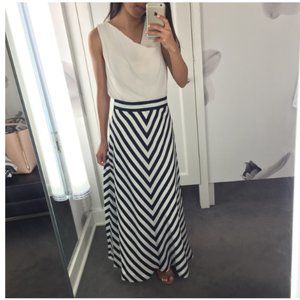 Ann Taylor Loft Mitered Stripe Skirt